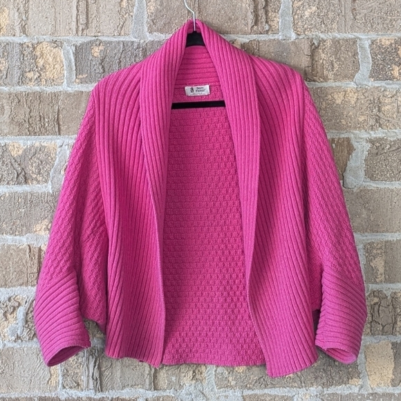 Portuguese Dom Pastor Barbie Pink 100% Wool Cocoon Cardigan One Size - Picture 1 of 6